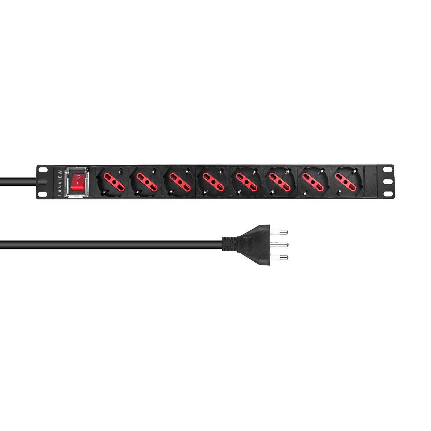 Lanview LVR-2MIT-SW-IT8 power distribution unit (PDU) 1U Black – image 1
