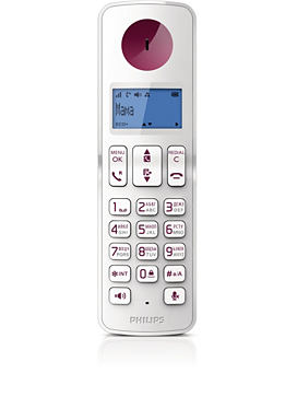 Philips D2051WP/51 telephone DECT telephone Caller ID Violet, White – image 1