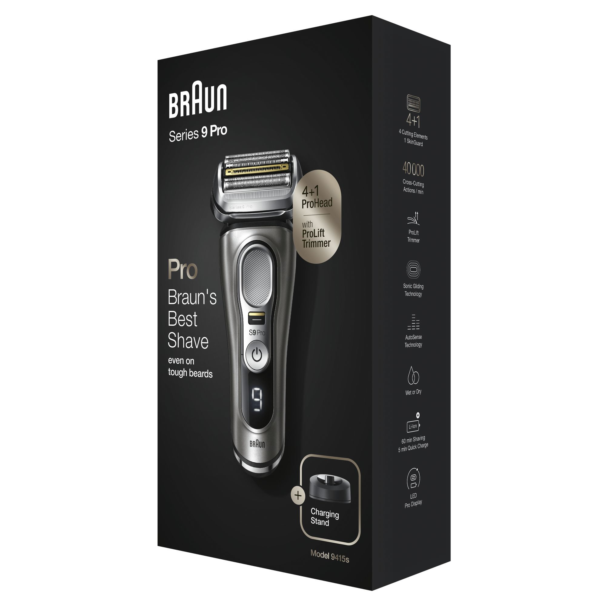 Braun Series 9 9415s Foil shaver Trimmer Black, Silver – image 5