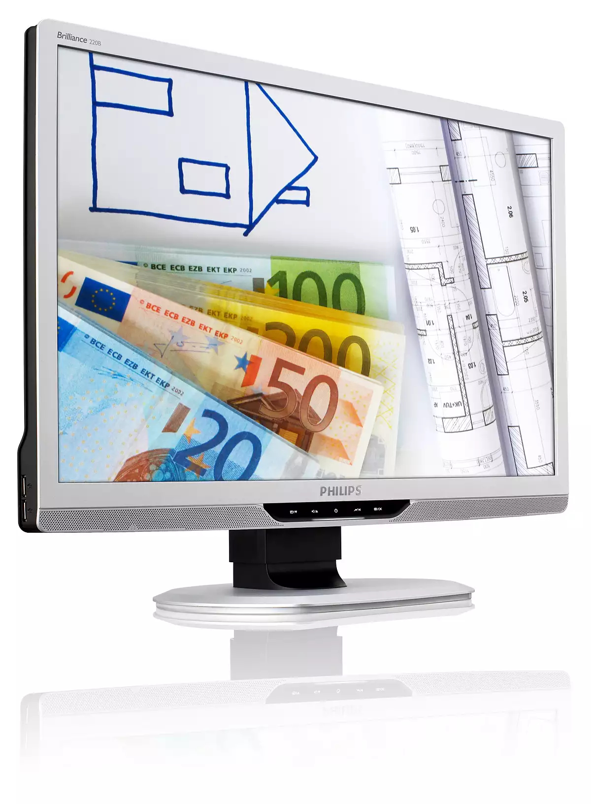 Philips Brilliance LCD monitor with Ergo base, USB, Audio 220B2CS/00 – image 2