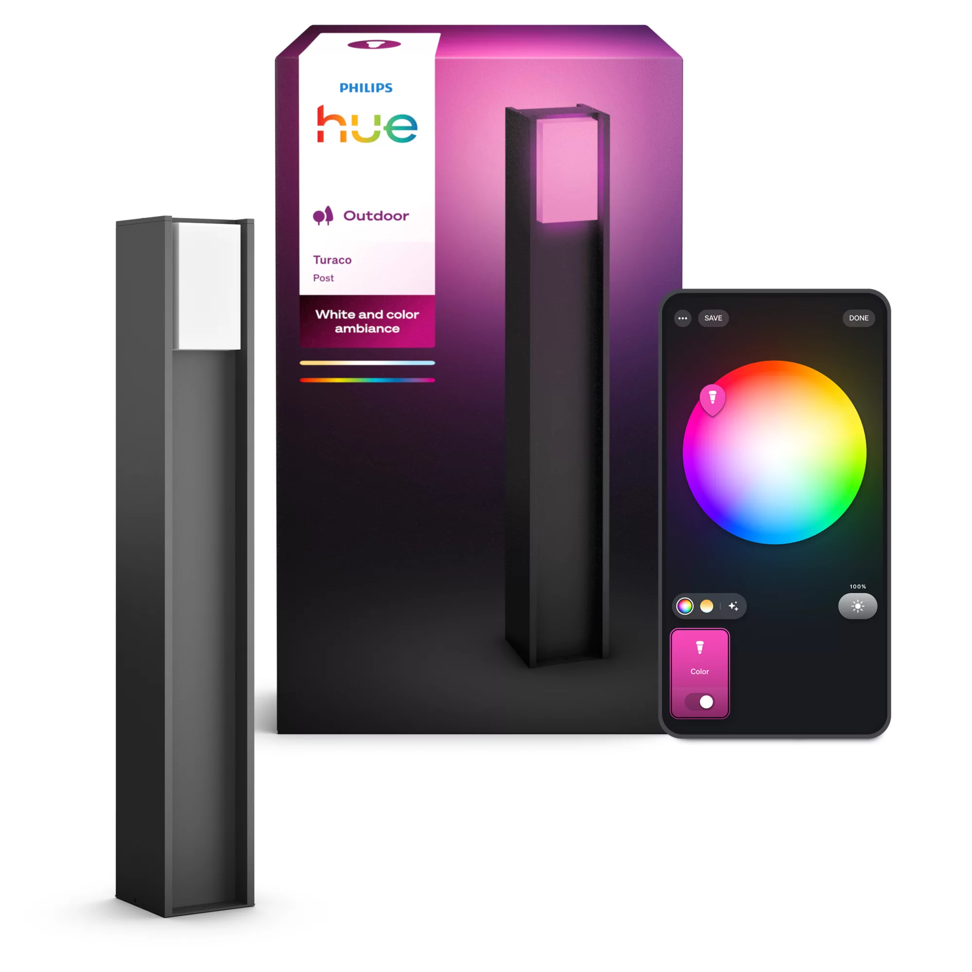 Philips by Signify Philips Hue White and colour ambience Turaco Outdoor post – image 4