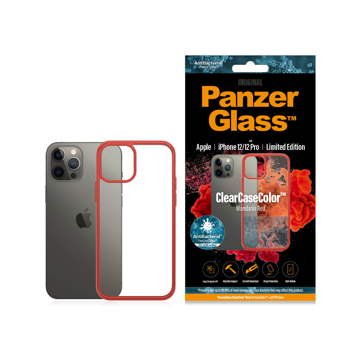 PanzerGlass ® ClearCaseColor™ iPhone 12 | 12 Pro - Mandarin Red Limited Edition – image 4