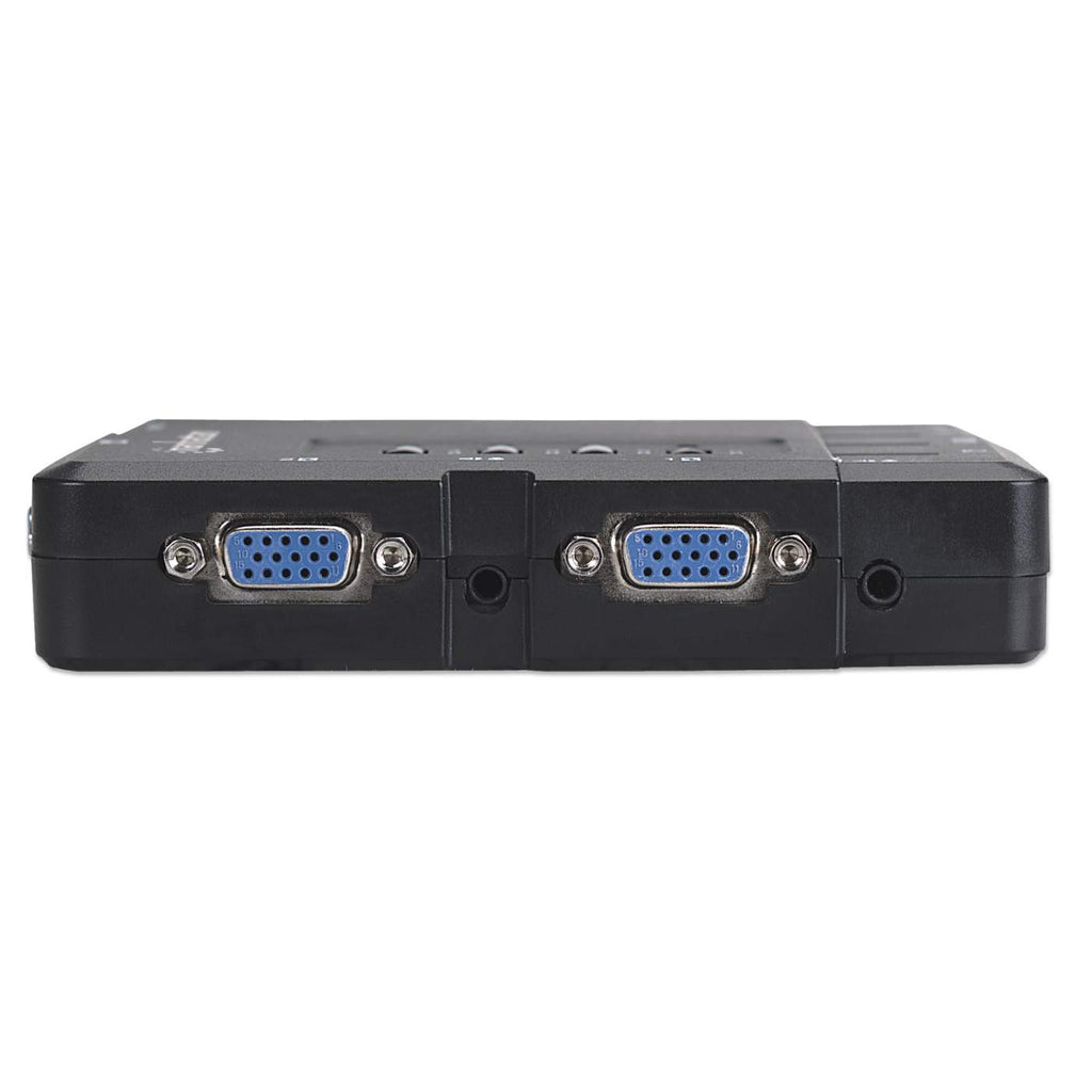 Manhattan KVM Switch Compact 4-Port, 4x USB-A, Cables included, Audio Support, Control 4x computers from one pc/mouse/screen, Black, Lifetime Warranty, Boxed – image 9