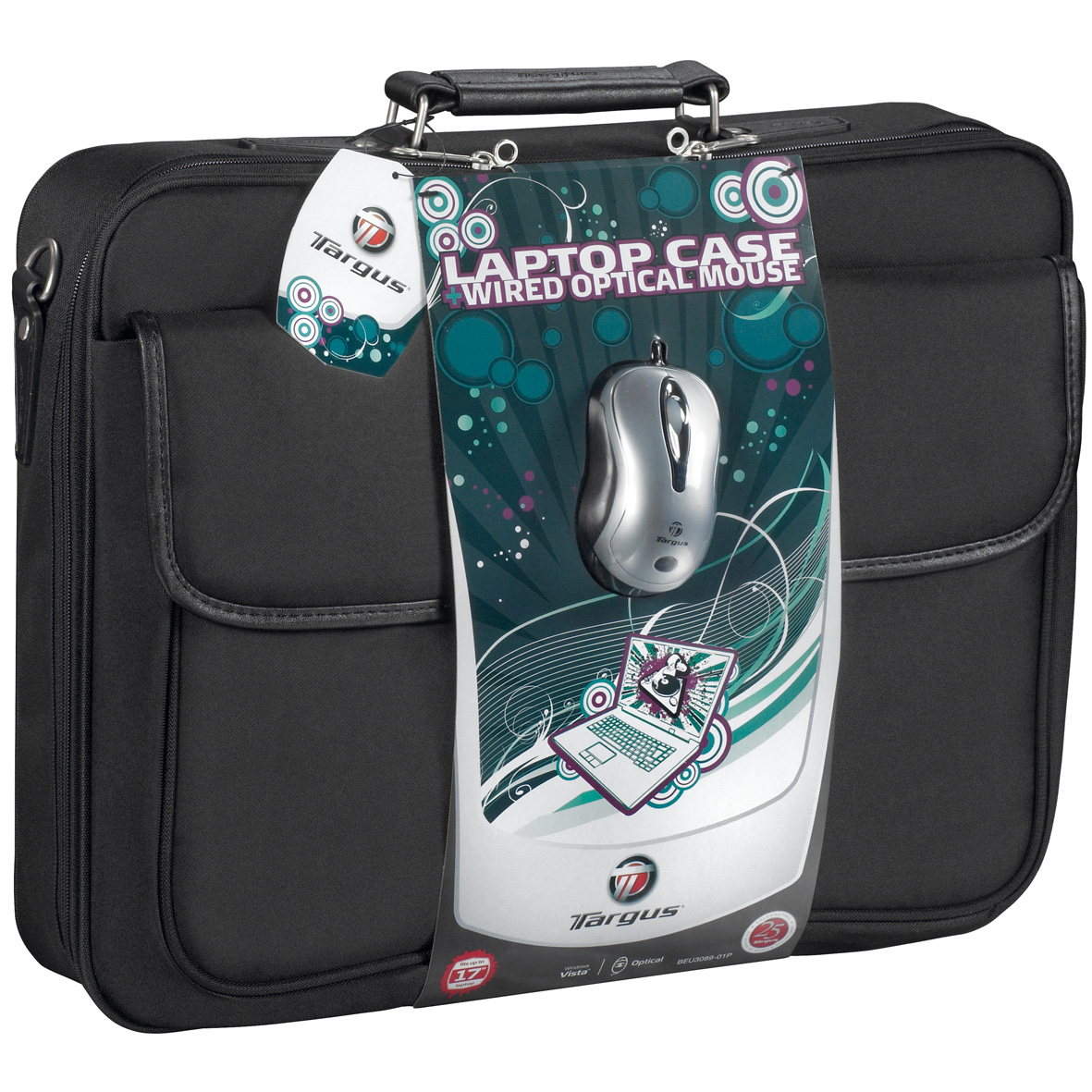 Targus 17" Laptop Case & Wired Optical Mouse – image 1