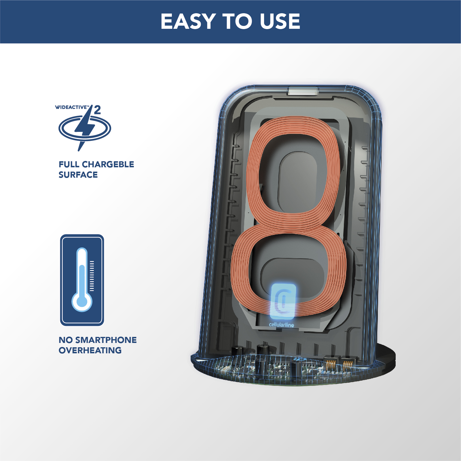 Cellularline Podium Wireless Charger - Apple, Samsung and other Wireless Smartphones – image 5