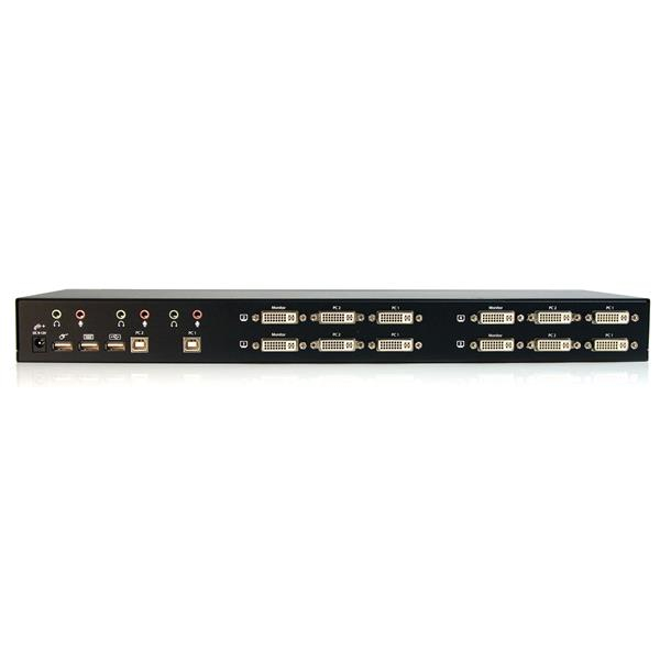 StarTech.com 2 Port Quad Monitor Dual-Link DVI USB KVM Switch with Audio & Hub – image 2