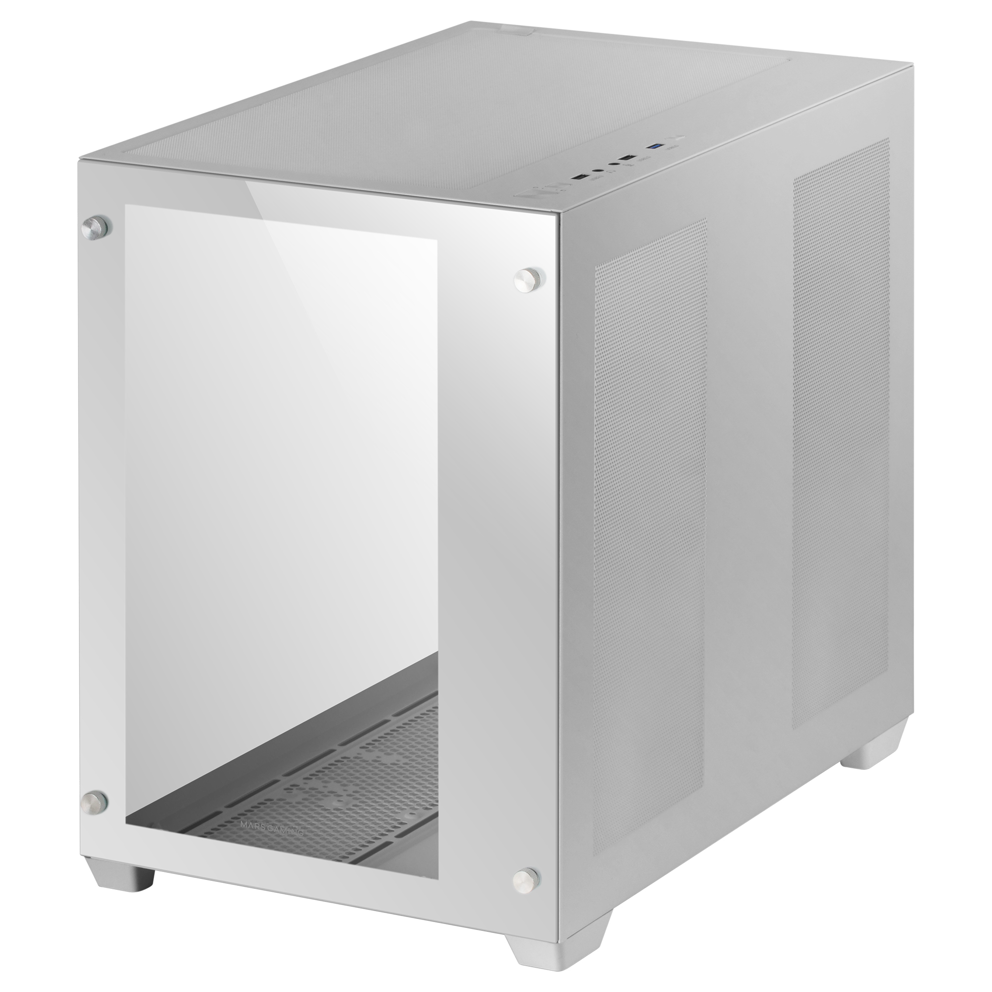 Mars Gaming MCV3 White Custom XXL E-ATX Gaming Tower Front and Side Tempered Glass Window Dual Chamber Modular Frame – image 4
