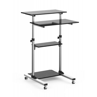 صورة مكتب Techly ICA-TB-TPM-3 أسود 700 ملم عرض × 1250 ملم ارتفاع