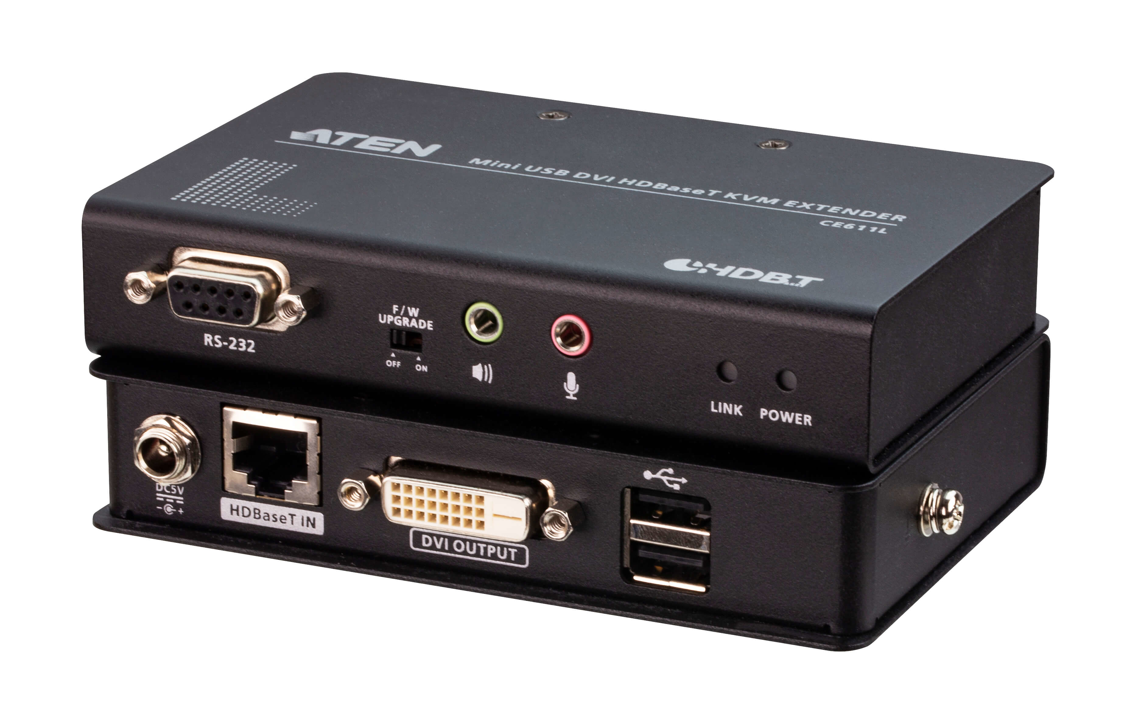 ATEN Mini USB DVI HDBaseT™ KVM-extender (1920 x 1200 @100m)