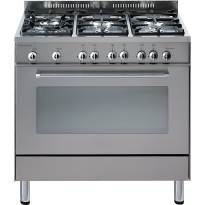 Indesit KP9507RVS cooker Freestanding cooker Electric Gas Silver