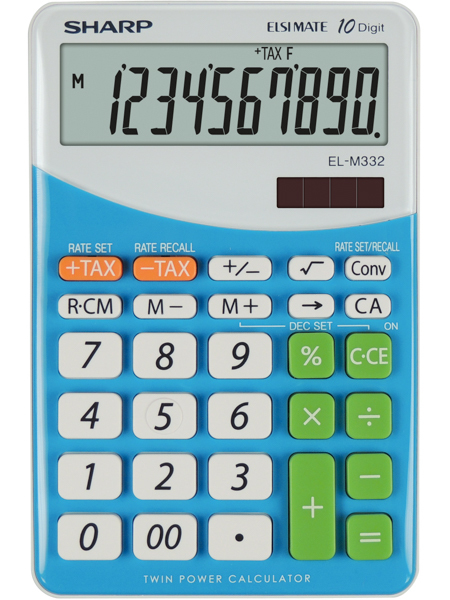 Sharp EL M332 BBL - BLU miniräknare Skrivbord Finansiell Blå