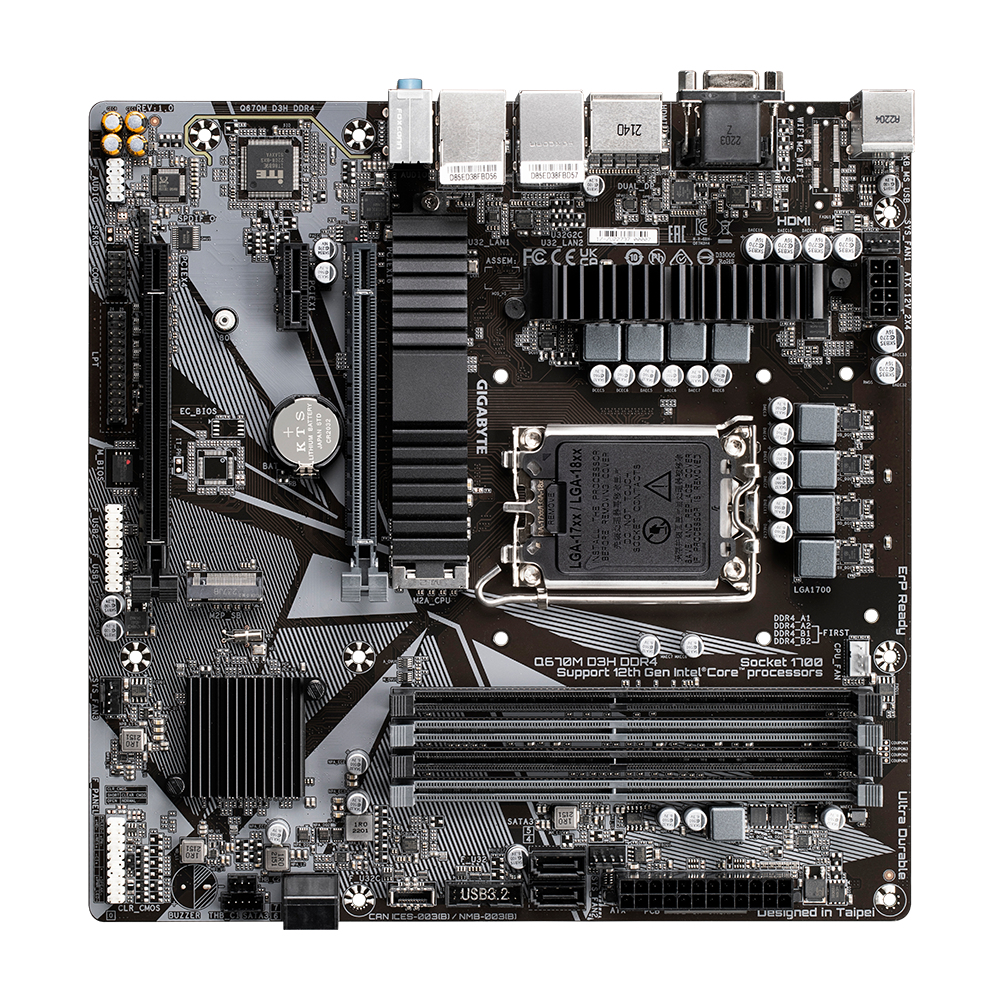 Tarjeta Madre Gigabyte Q670M D3H DDR4 - Socket 1700 - 4xDDR4 - 2133/3200/5333(OC)MHz - HDMI - DisplayPort - Micro ATX - Q670M D3H DDR4 Tarjeta Madre Gigabyte Q670M D3H DDR4 - Socket 1700 - 4xDDR4 - 2133/3200/5333(OC)MHz - HDMI - DisplayPort - Micro ATX - Q670M D3H DDR4