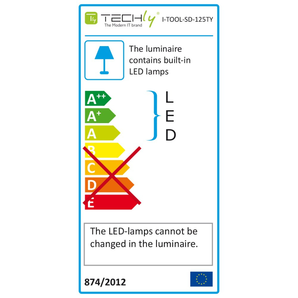 صورة مصباح مكبر Techly I-TOOL-SD-125TY، تكبير 2.25x، قطر عدسة 12.7 سم، LED، أبيض