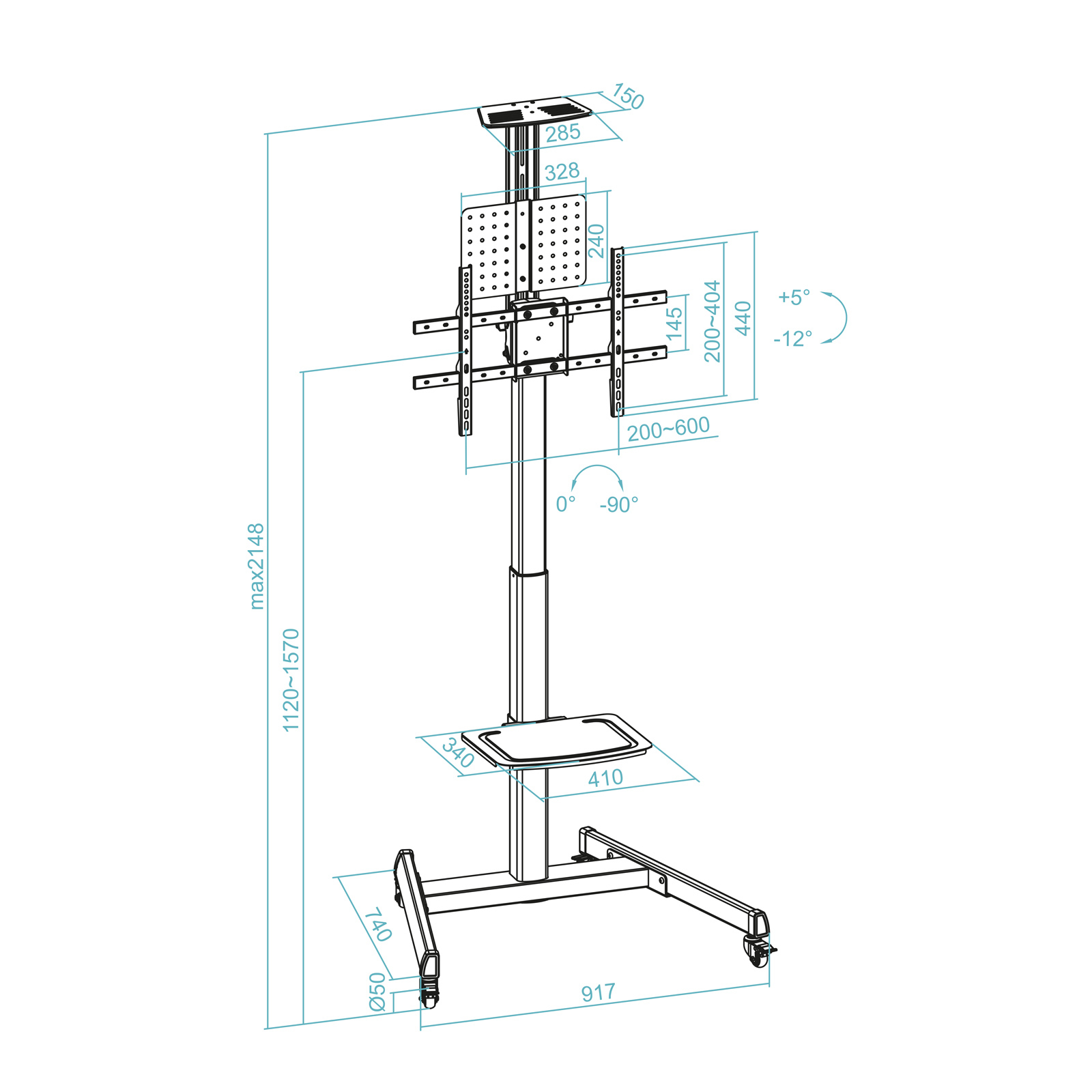 TooQ FS1184M-B TV mount/stand – image 8