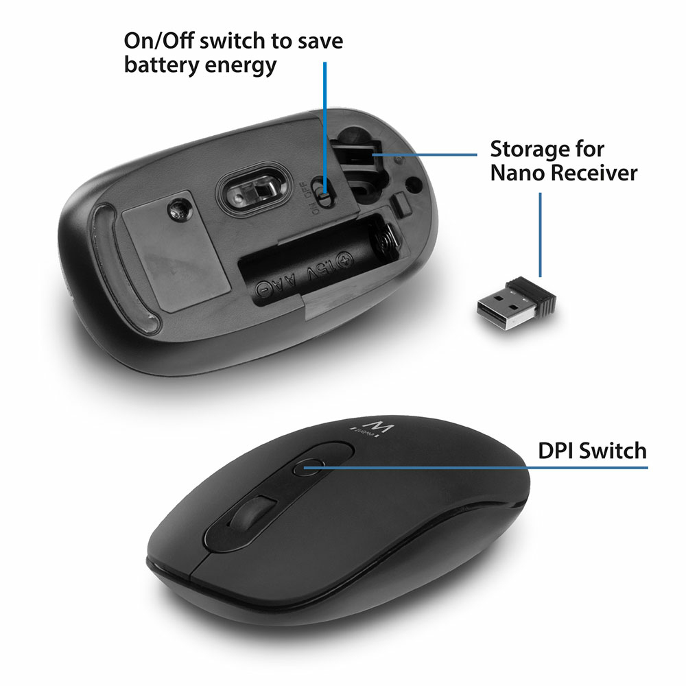 Ewent EW3222 mouse Office Ambidextrous RF Wireless Optical 1200 DPI – image 7