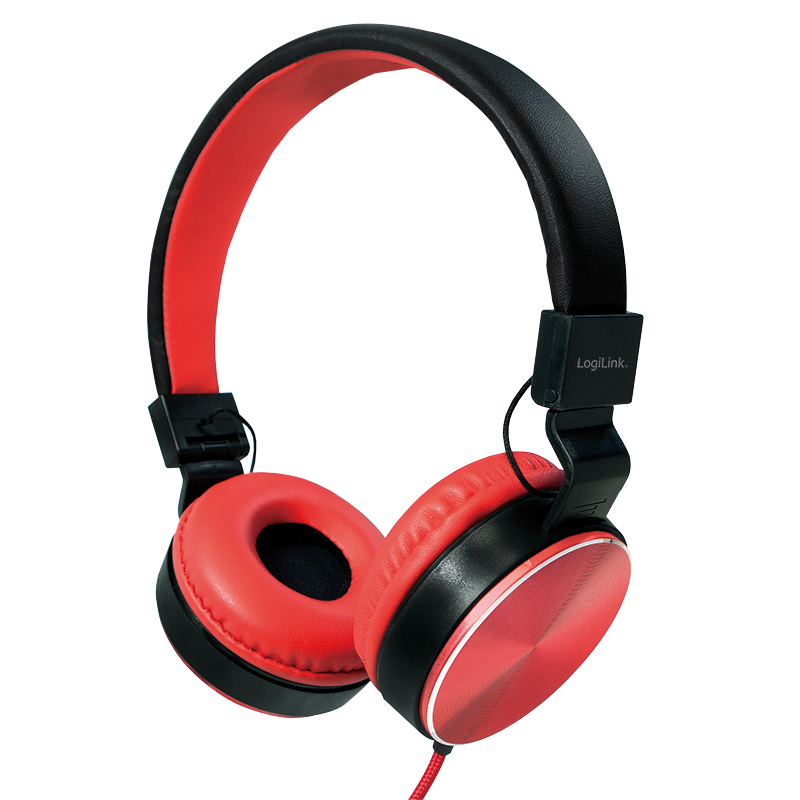 LogiLink HS0049RD headphones/headset Wired Head-band Music Black, Red – image 1