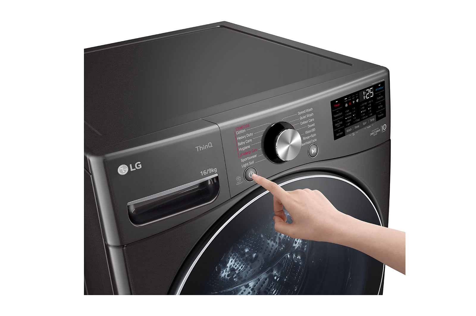 LG WXLC-1116B washer dryer Freestanding Front-load Black – image 6