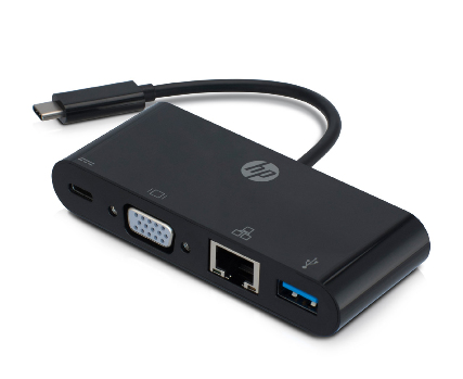 HP 2UX25AA laptop dock/port replicator Wired USB 3.2 Gen 1 (3.1 Gen 1) Type-C Black