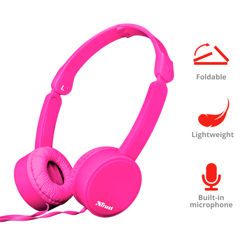 Trust Nano Headset Wired Head-band Calls/Music Pink image 3