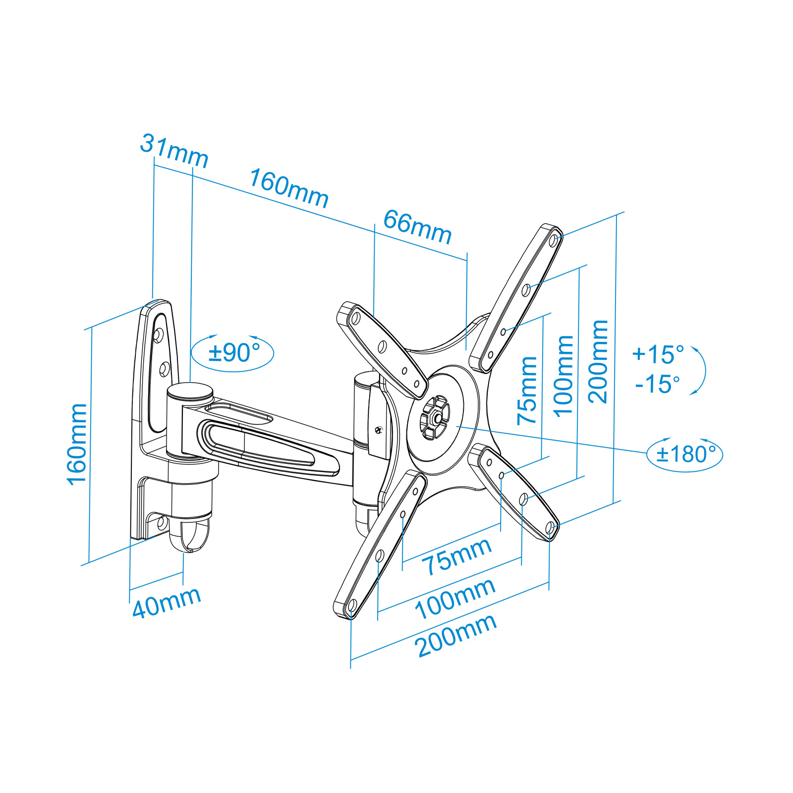 TooQ LP1832TN-B TV mount/stand – image 9