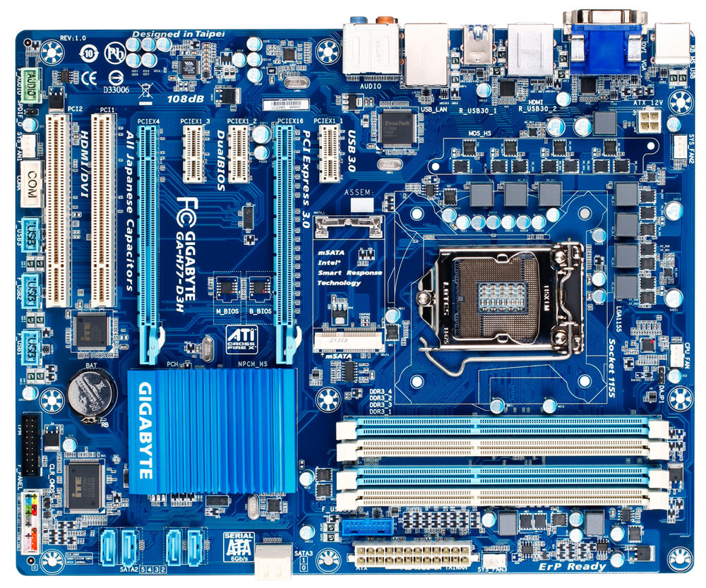 GIGABYTE GA-H77-D3H motherboard Intel H77 LGA 1155 (Socket H2) ATX – image 2