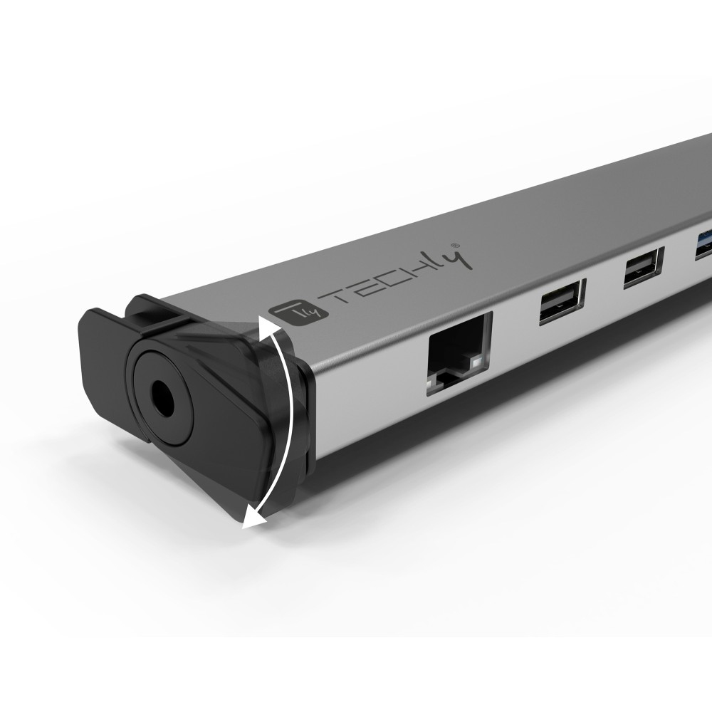 Techly IUSB31C-DOCK9HPD mobile device dock station Universal Silver – image 3