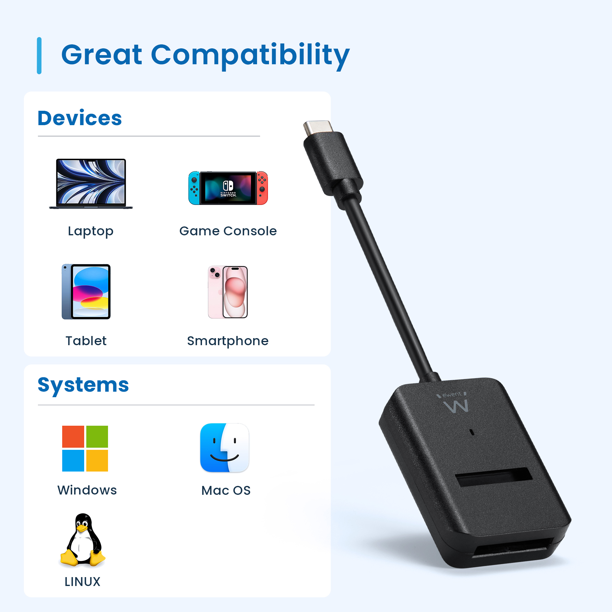 Ewent EW7066 storage drive docking station USB 3.2 Gen 1 (3.1 Gen 1) Type-C Black – image 7