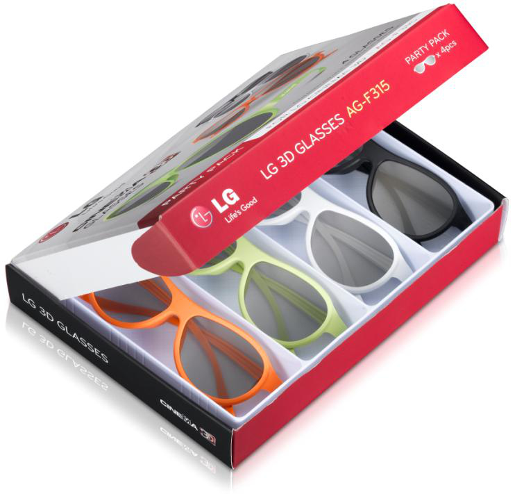 LG AG-F315 stereoscopic 3D glasses Multicolour