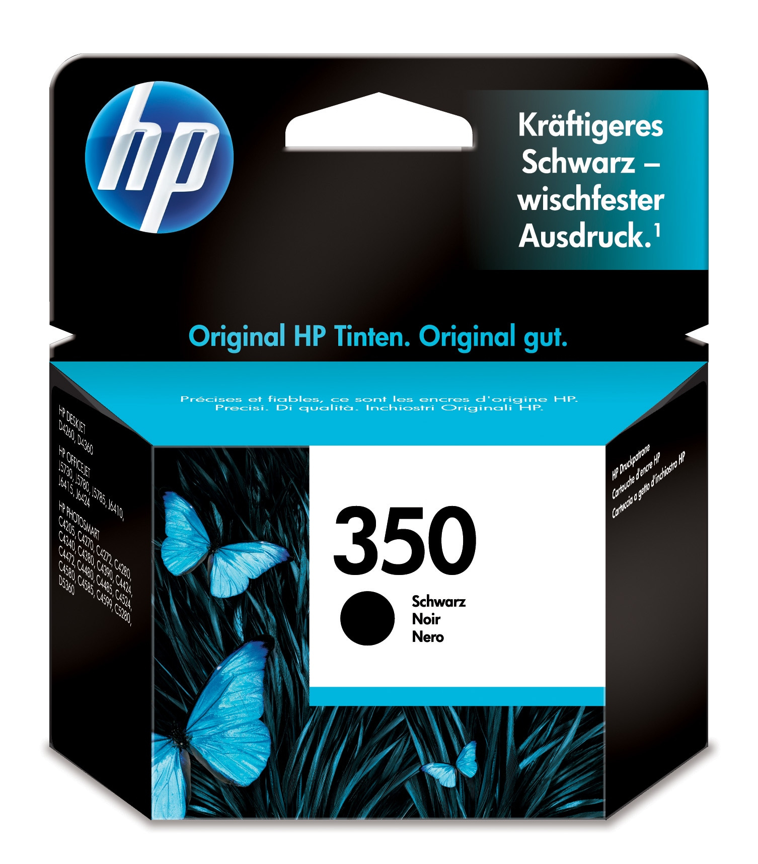 HP 350 sort Inkjet-printerpatron med Vivera-blæk