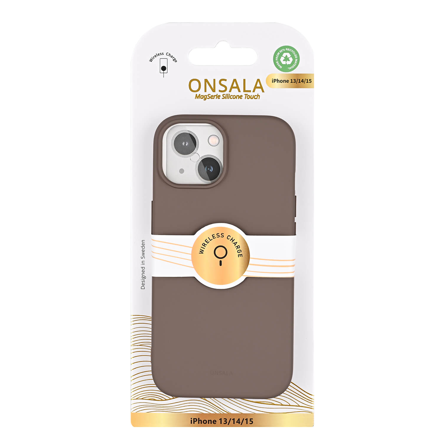 Onsala Phone Case with Silicone Feel Chocolate - iPhone 13/14/15 – image 2