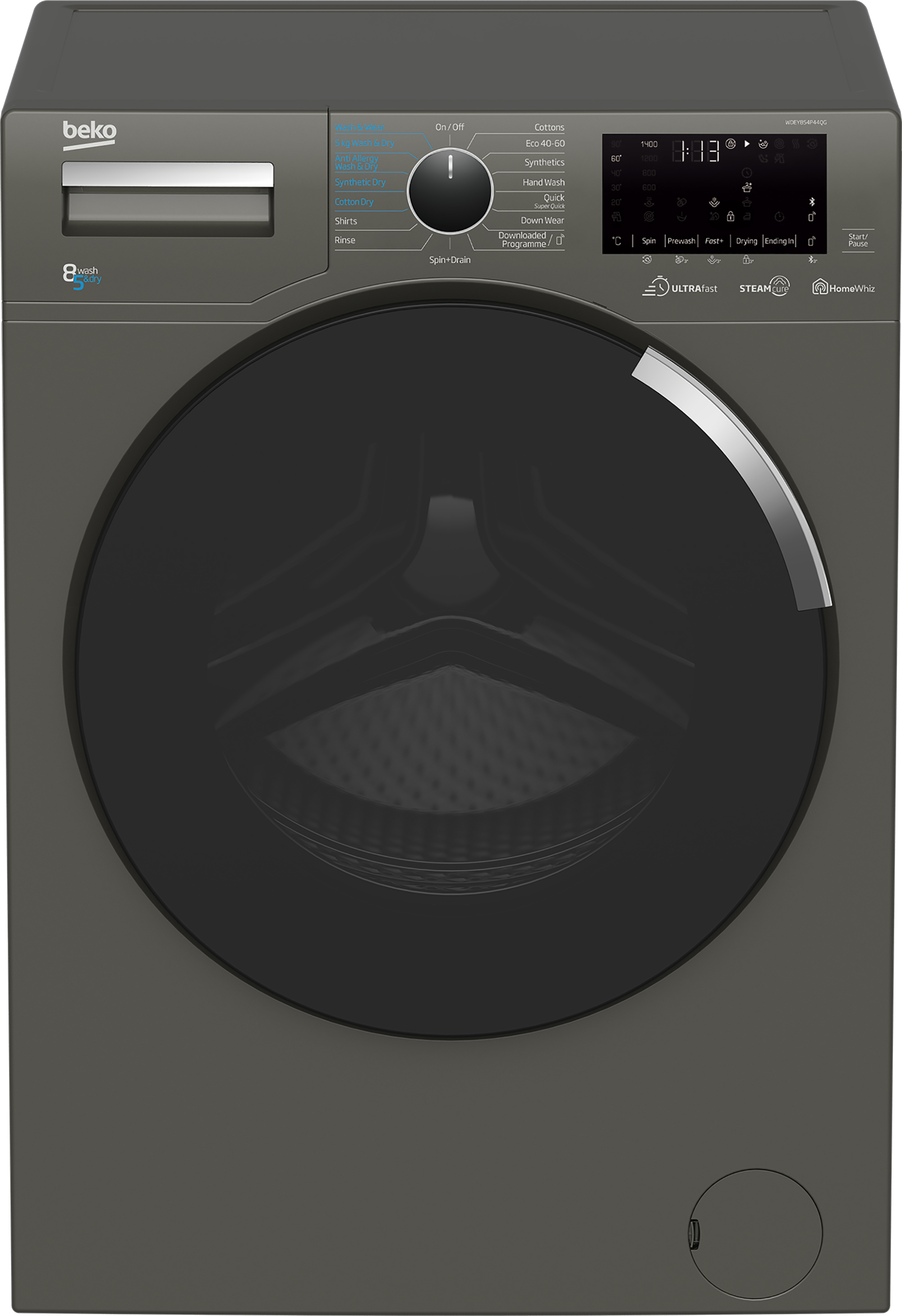 Beko WDEY854P44QG washer dryer Freestanding Front-load Graphite – image 2