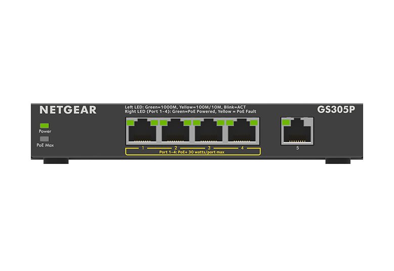 NETGEAR GS305P-200AUS network switch Unmanaged Gigabit Ethernet (10/100/1000) Power over Ethernet (PoE) Black – image 3