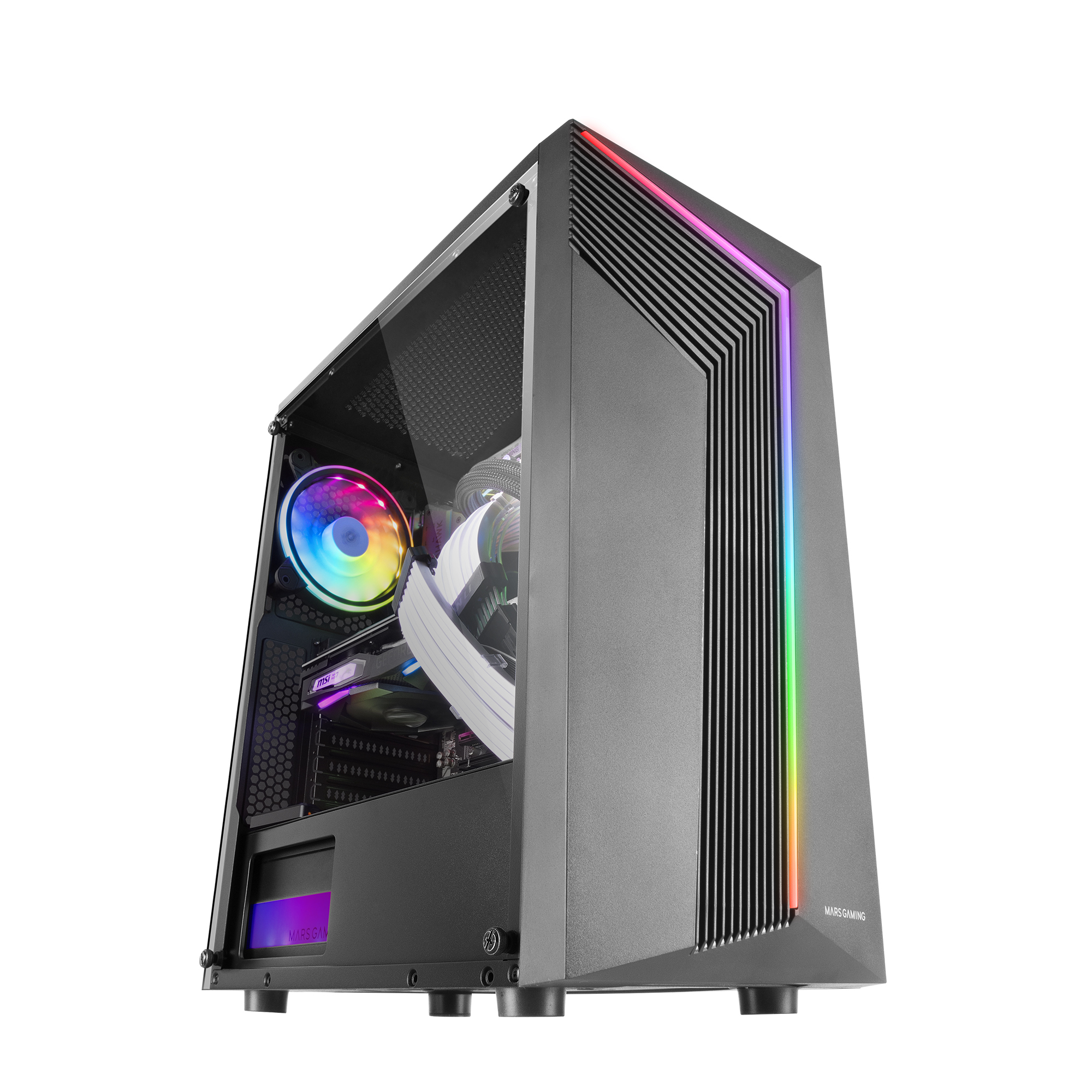 Mars Gaming MC-X7 Black PC Gaming ATX Case ARGB Front