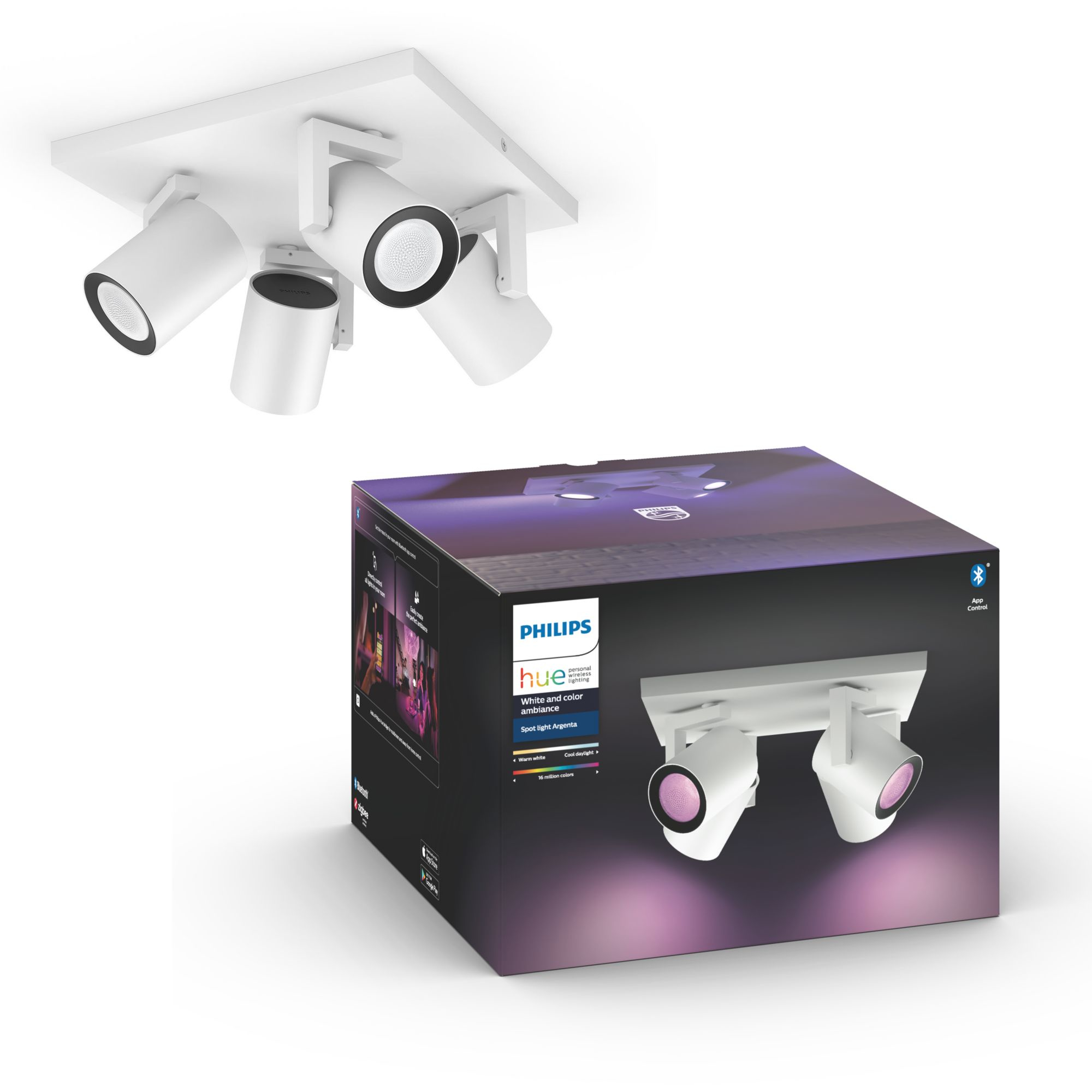 Philips by Signify Philips Hue White and colour ambience Argenta quadruple spotlight – image 7