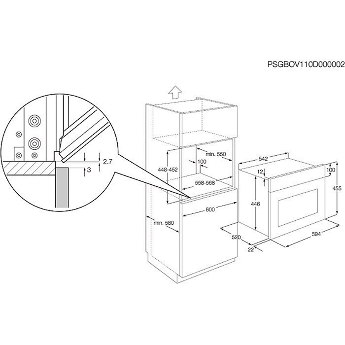 AEG KE7415002M 36 L 2793 W Stainless steel – image 2