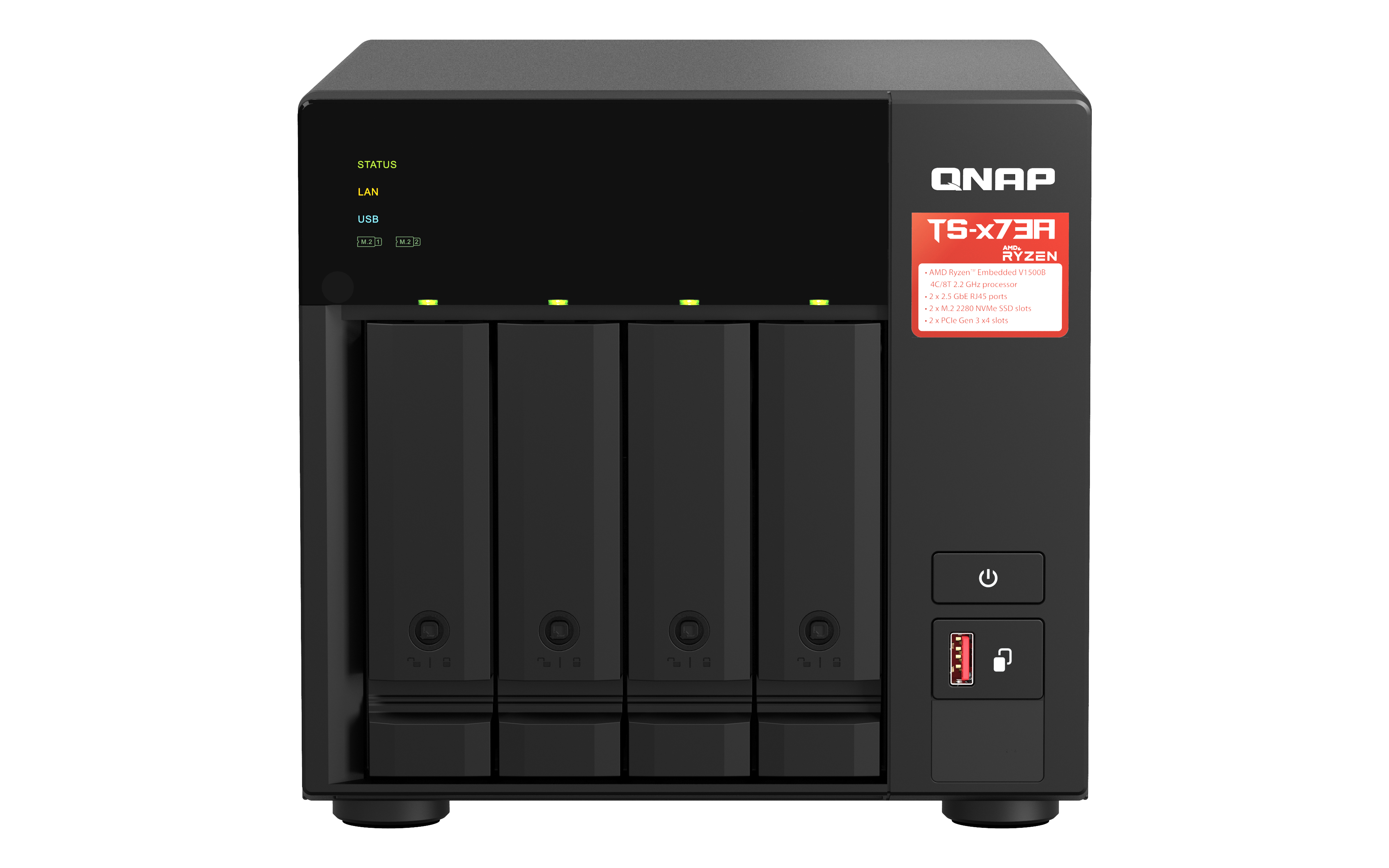 QNAP TS-473A NAS Tower Nätverksansluten (Ethernet) Svart V1500B