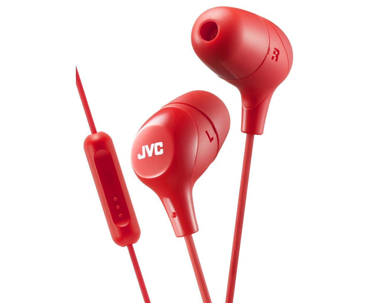 JVC HA-FX38M-R-E Inner Ear Headphones with Remote & Mic – image 1