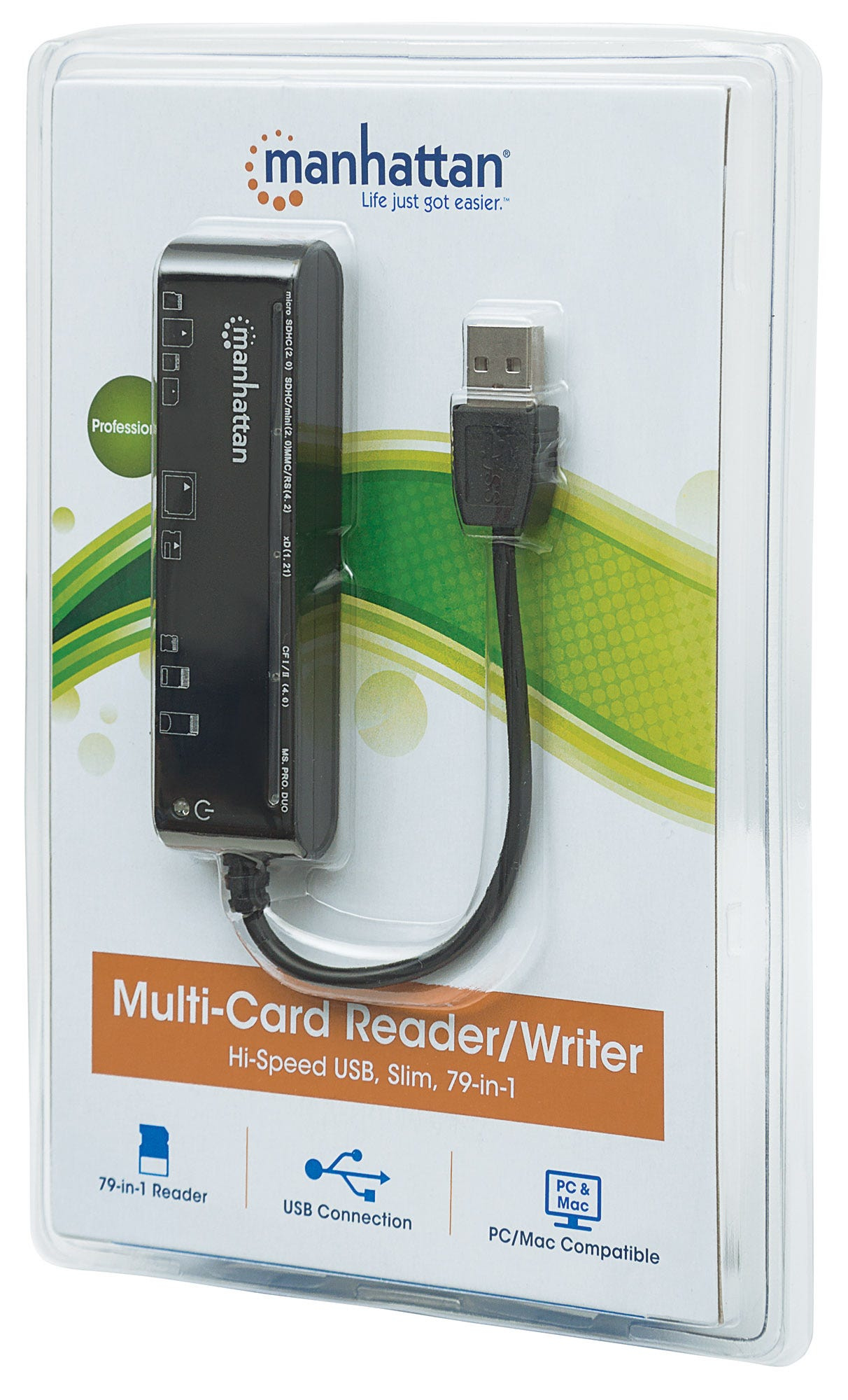 Manhattan USB-A Multi-Card Reader/Writer, 480 Mbps (USB 2.0), 79-in-1, Slim, Hi-Speed USB, Windows or Mac, Black, Three Year Warranty, Blister – image 5