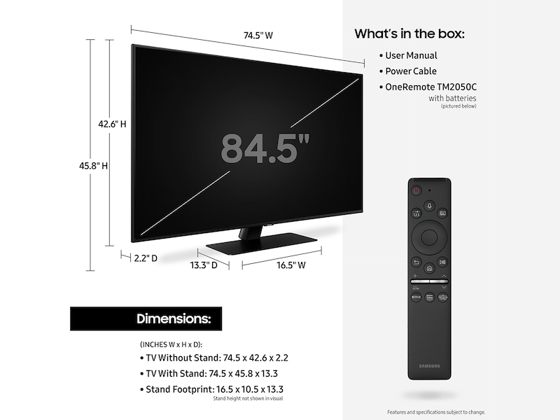 Samsung QN85Q80TAF 2.16 m (85") 4K Ultra HD Smart TV Wi-Fi Black – image 5