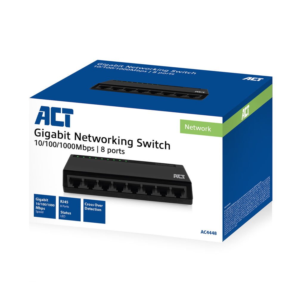 ACT AC4448 network switch Unmanaged Gigabit Ethernet (10/100/1000) Black – image 2