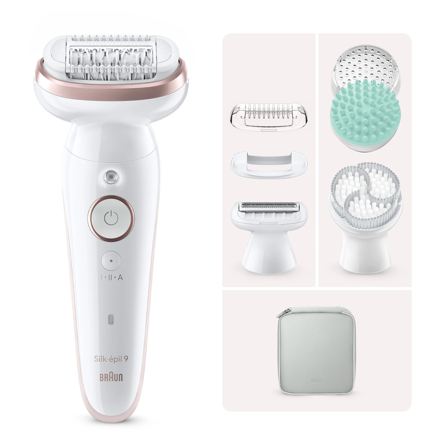 Braun Silk-épil 9 SkinSpa 40 tweezers Rose gold, White