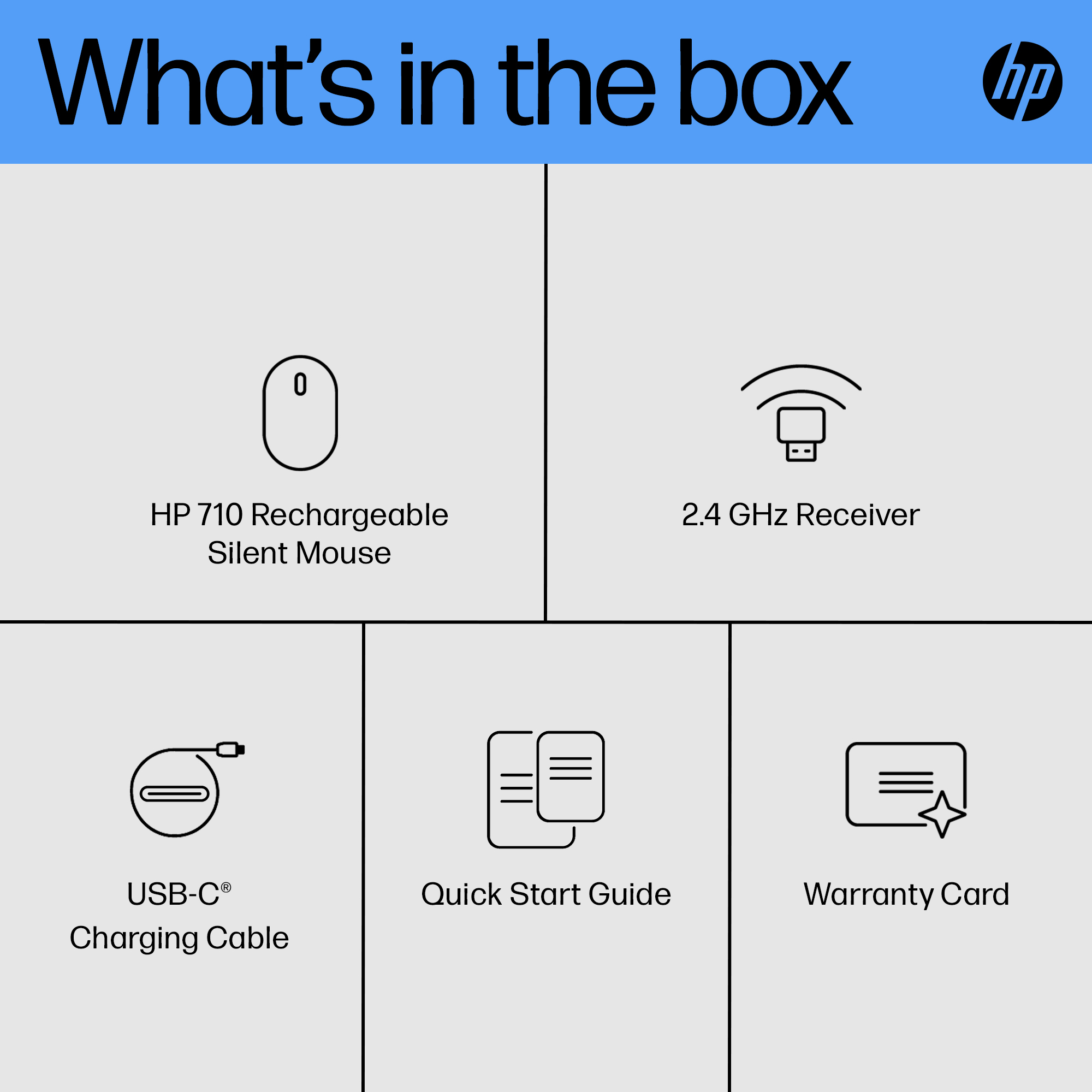 HP 710 Rechargeable Silent Black Bluetooth Mouse – image 5