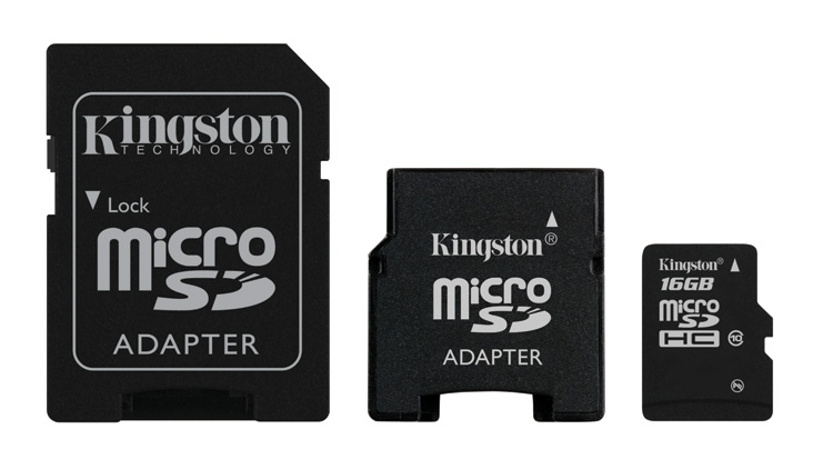 Kingston Technology 16GB microSDHC + 2 Adapters – image 1