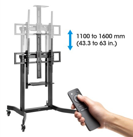Manhattan Motorised Trolley Mount Stand for TV & Monitors, For screens: – image 2