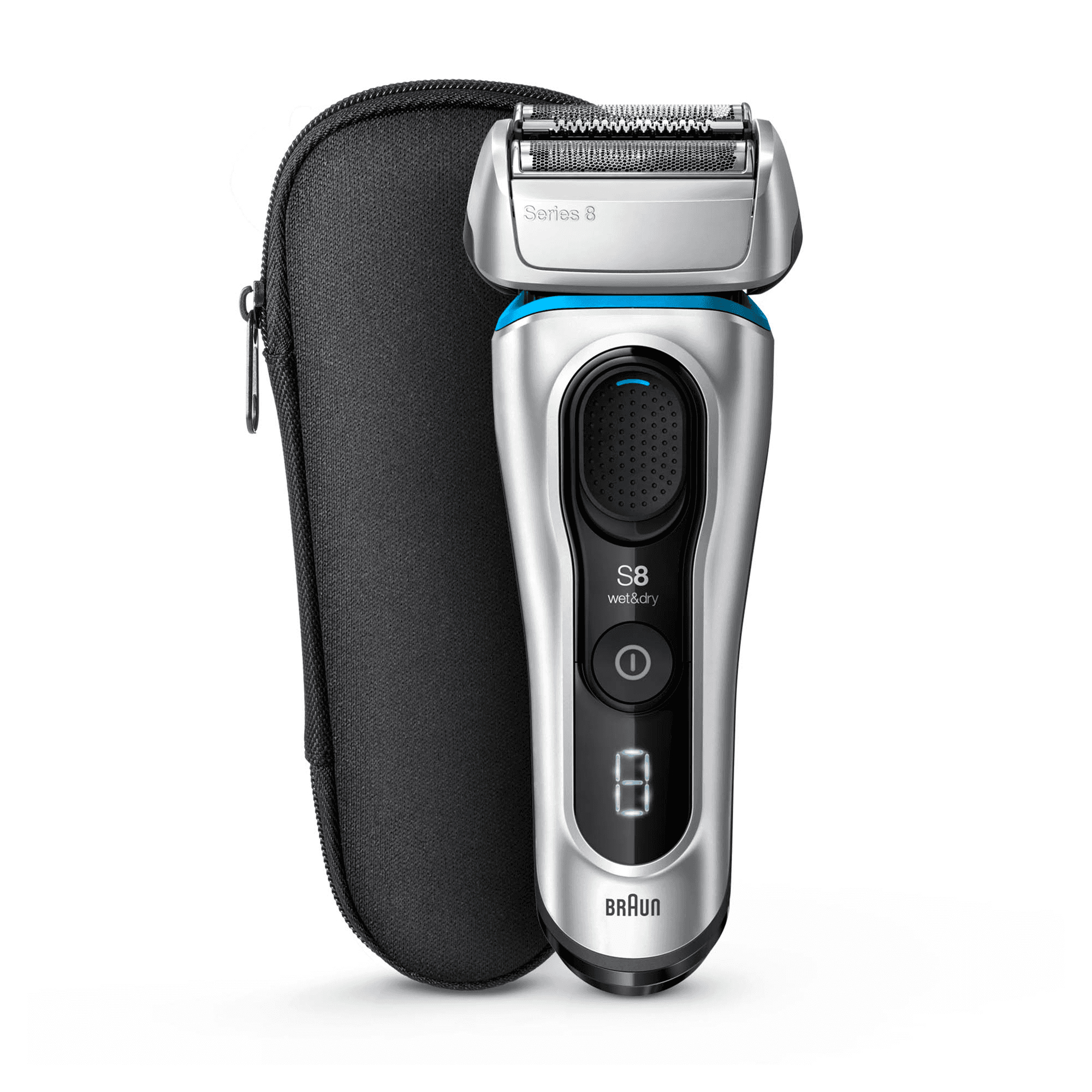 Braun Series 8 8330s Next Generation, Electric Shaver, Fabric Case, Silver