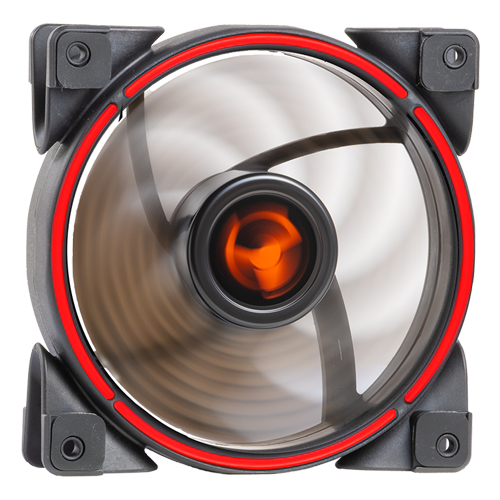 itek T-Ring RED Computer case Fan 12 cm Black image 1