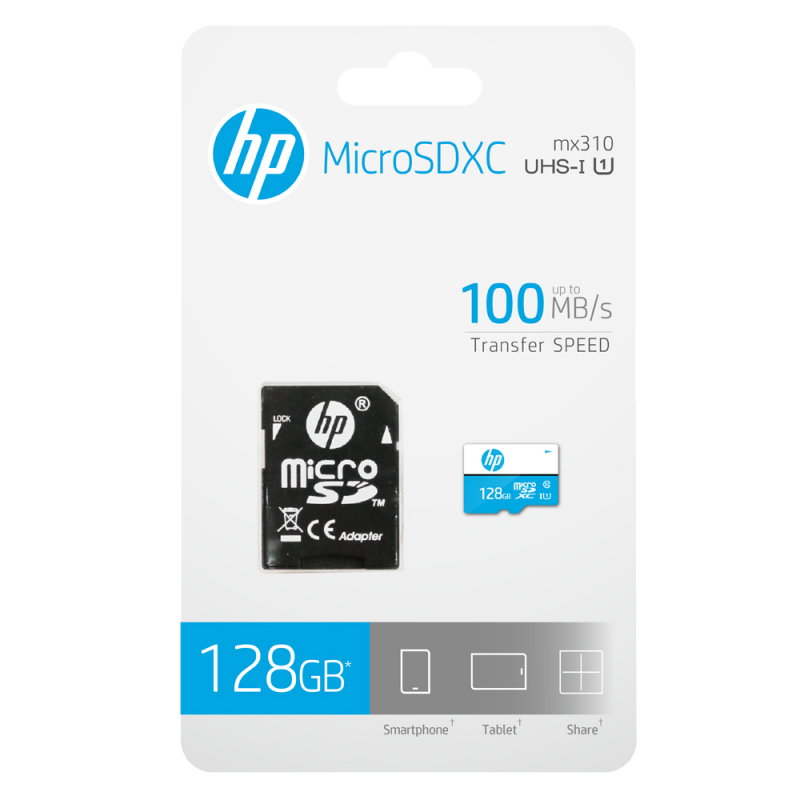 SD MicroSD XC Card 128GB HP mx310