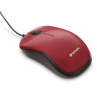 Mouse VERBATIM Silencioso Alámbrico Óptico - Rojo 70234 - 70234