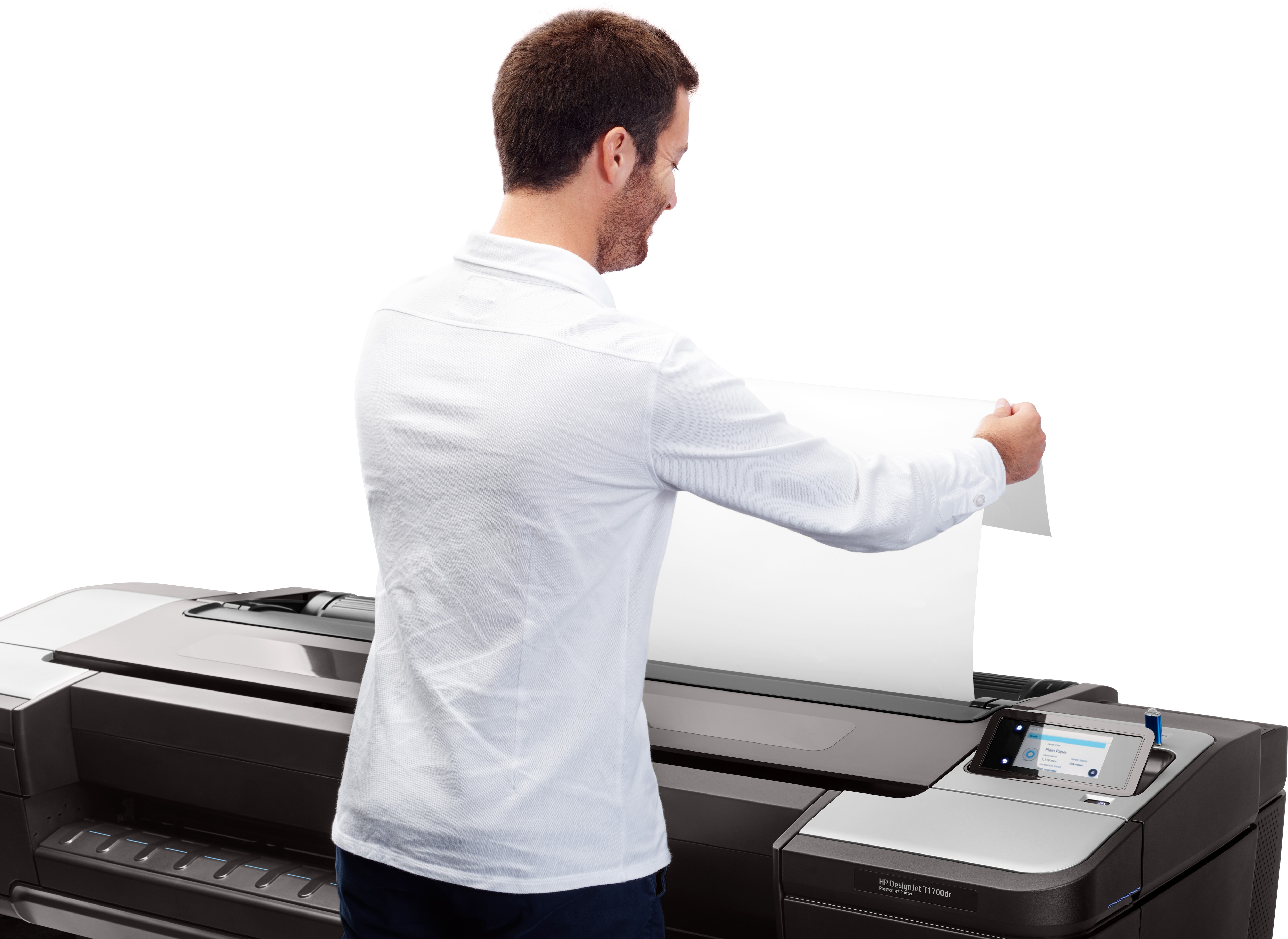 HP Designjet T1700 44-in Printer. Page description languages: HP-GL/2, TIFF, JPEG, CALS G4, URF, Printing colours: Cyan, P