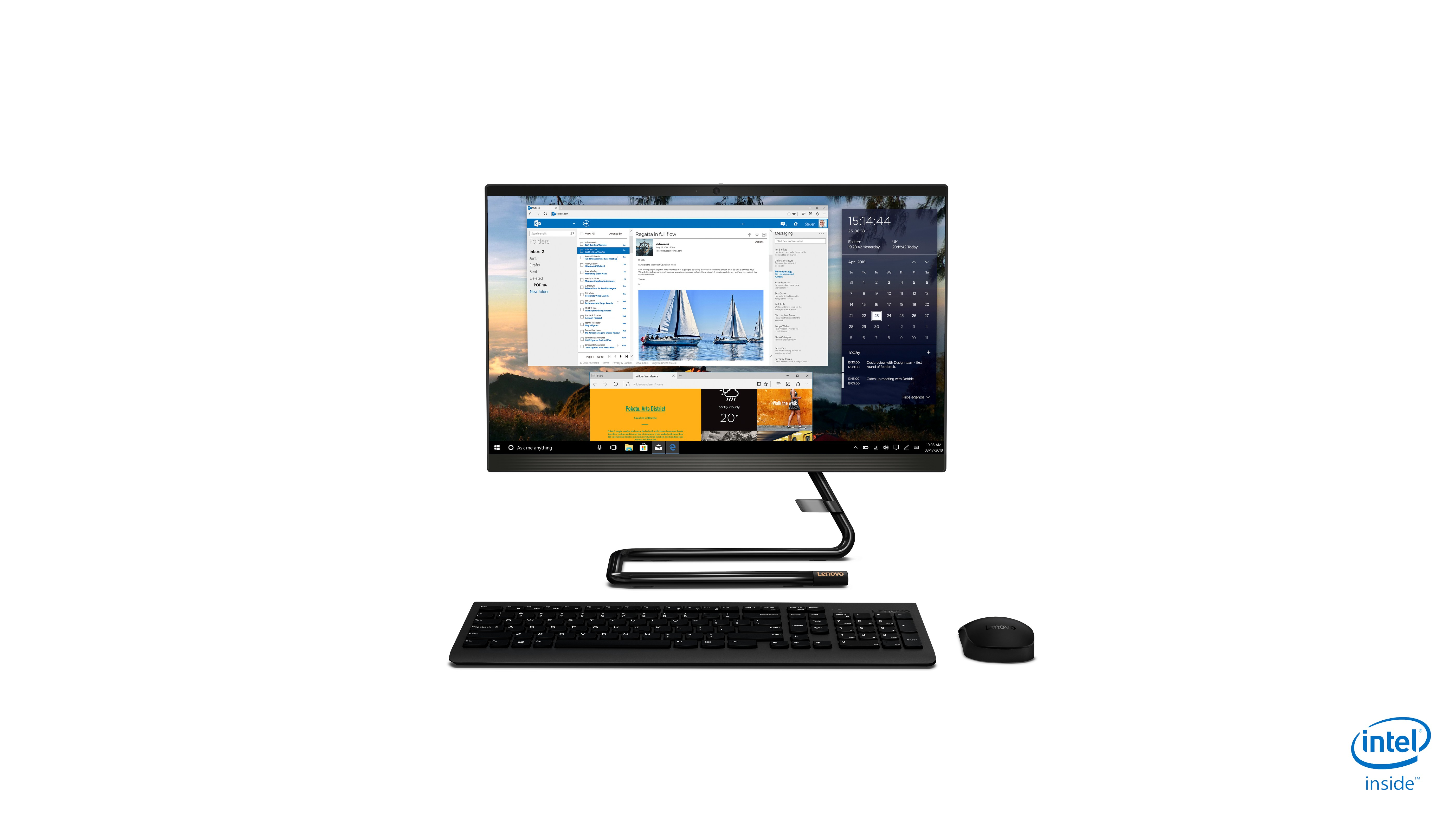 Lenovo IdeaCentre A340 Intel® Pentium® Gold G5420T 54.6 cm (21.5″) 1920 x 1080 pixels All-in-One PC 4 GB DDR4-SDRAM 1 TB HDD Windows 10 Home Wi-Fi 5 (802.11ac) Black image 9